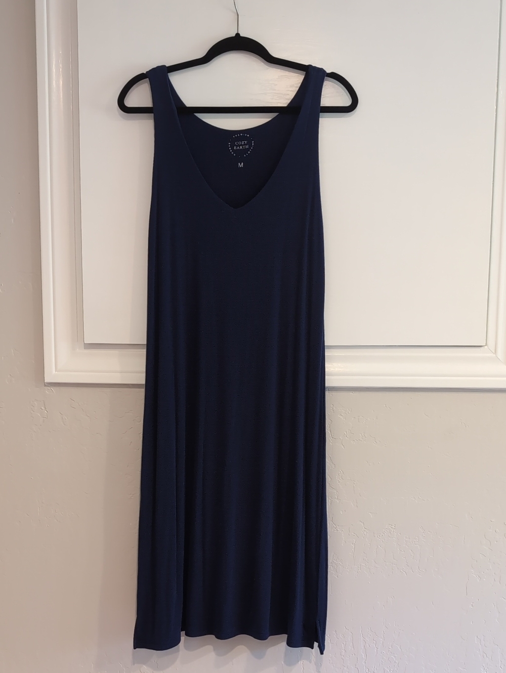 Cozy Earth Navy V-Neck Tank Dress, Medium